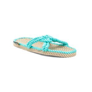 NOMADIC STATE OF MIND Camel/turquoise Sailor Knot Rope Sandals